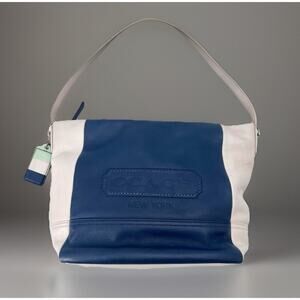 Coach Navy Blue / Ivory Leather Legacy Weekend Hobo Shoulder Bag Purse